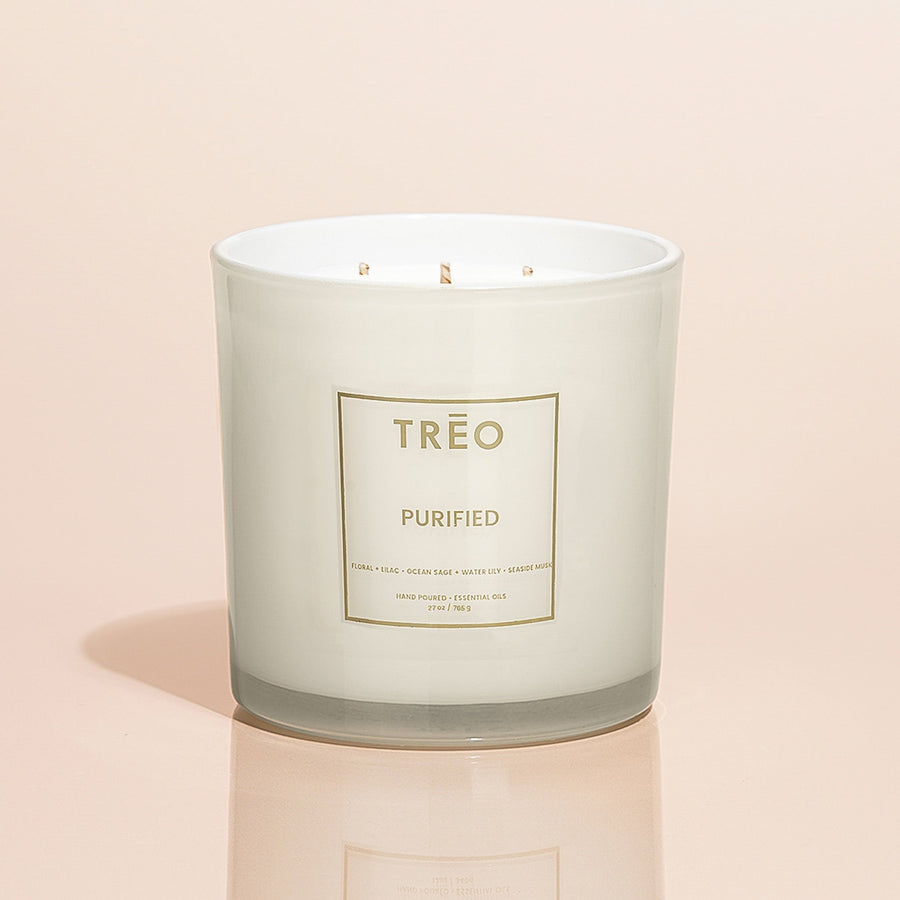 27 oz. Purified Scented Candle | Large Fresh Floral Scent | TRĒO